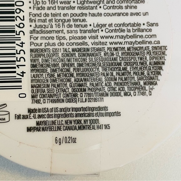 Maybelline 16H #355 Coconut Super Stay Full Coverage Powder Foundation - Picture 4 of 5
